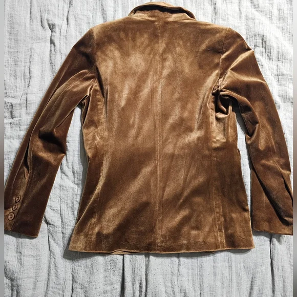 Women's Brown Velvet Blazer by Jade - Picture 2 of 3